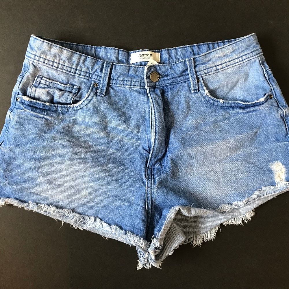 FOREVER 21 High-Waisted Denim Shorts